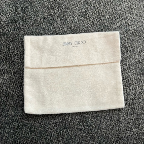 Jimmy Choo Dust Bag Off White Mini Storage Cover Fold Jewelry 6” X 5” - Picture 2 of 7
